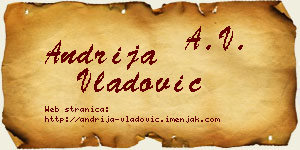 Andrija Vladović vizit kartica